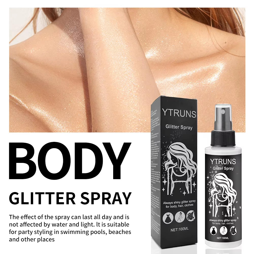 High Gloss Glitter Spray for Body, Hair, and Clothes