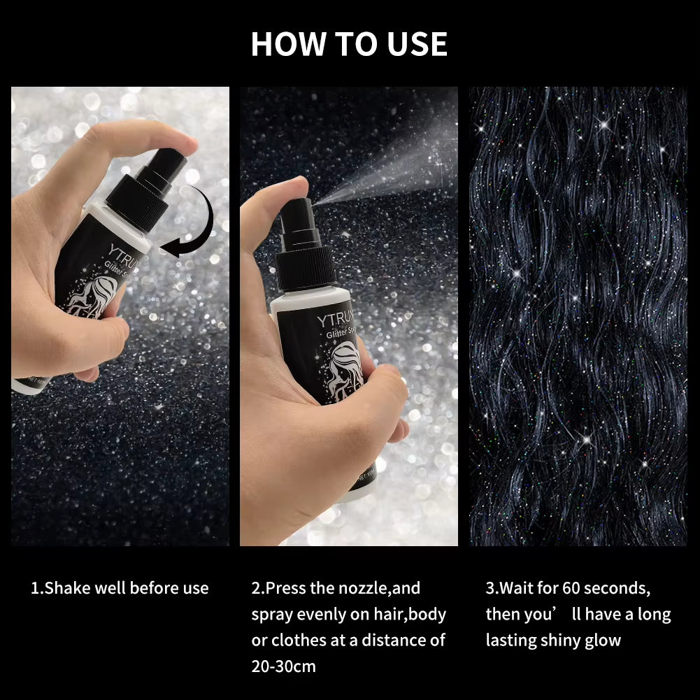 High Gloss Glitter Spray for Body, Hair, and Clothes