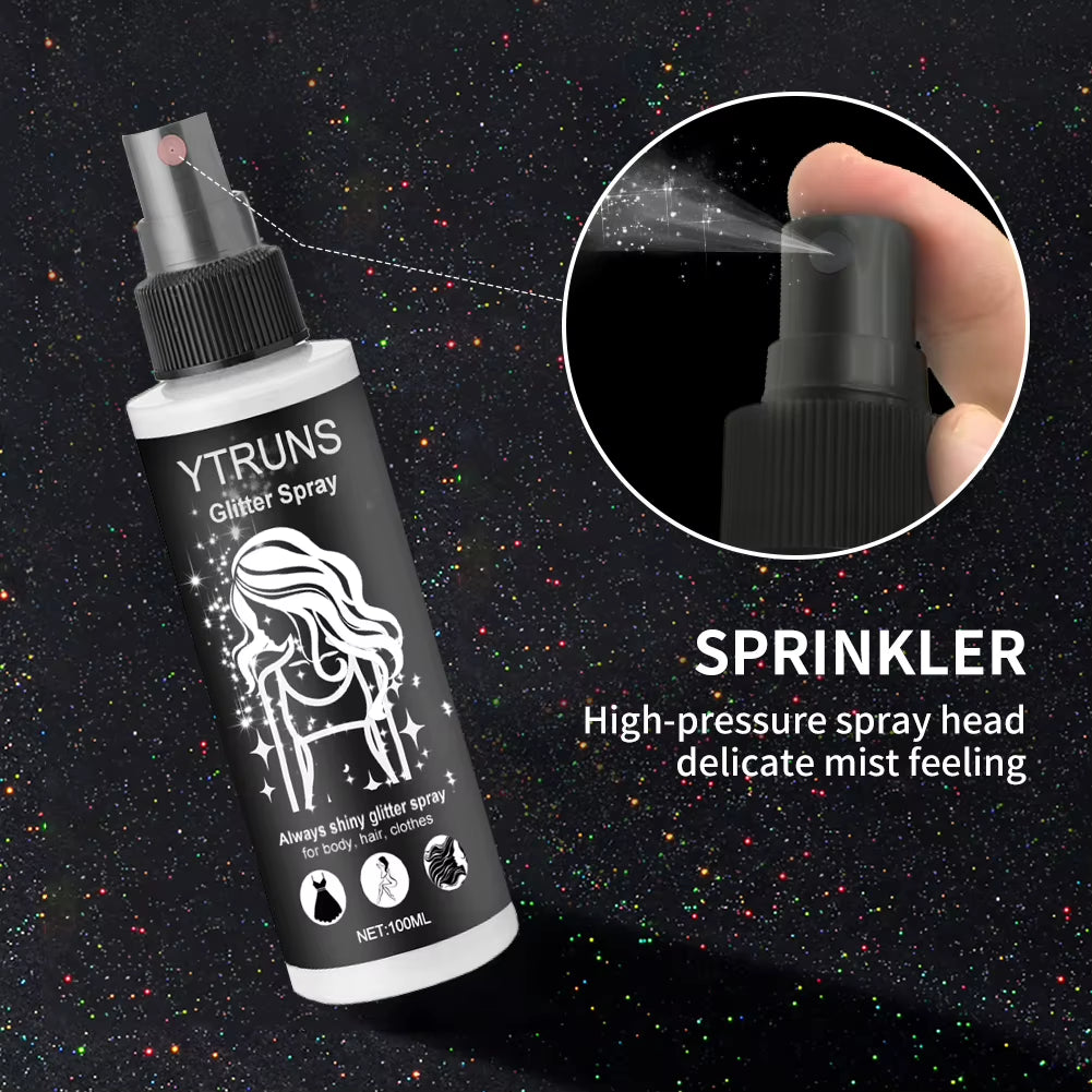 High Gloss Glitter Spray for Body, Hair, and Clothes