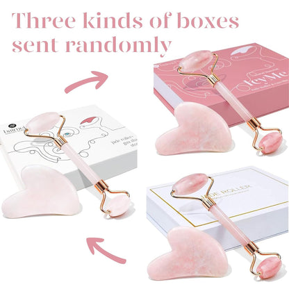 Rose Quartz Face Roller & Gua Sha Set for Radiant Skin