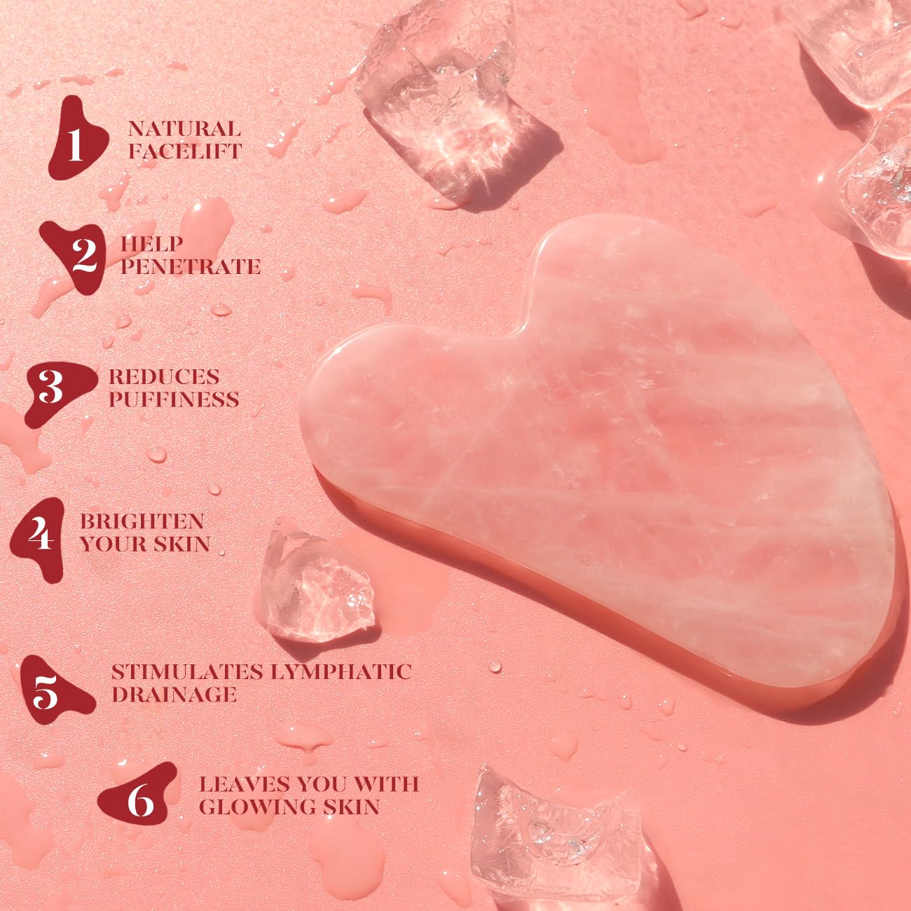 Rose Quartz Face Roller & Gua Sha Set for Radiant Skin