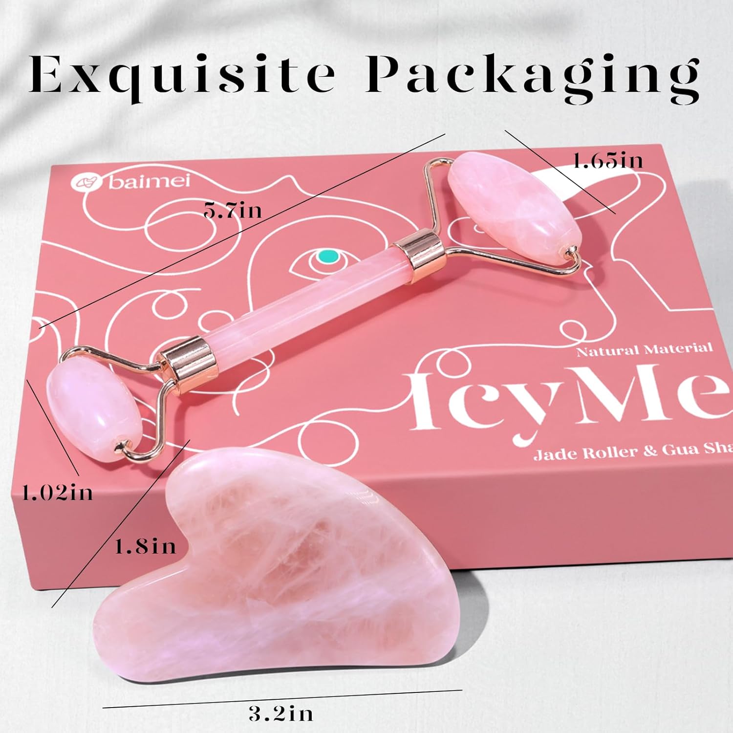 Rose Quartz Face Roller & Gua Sha Set for Radiant Skin