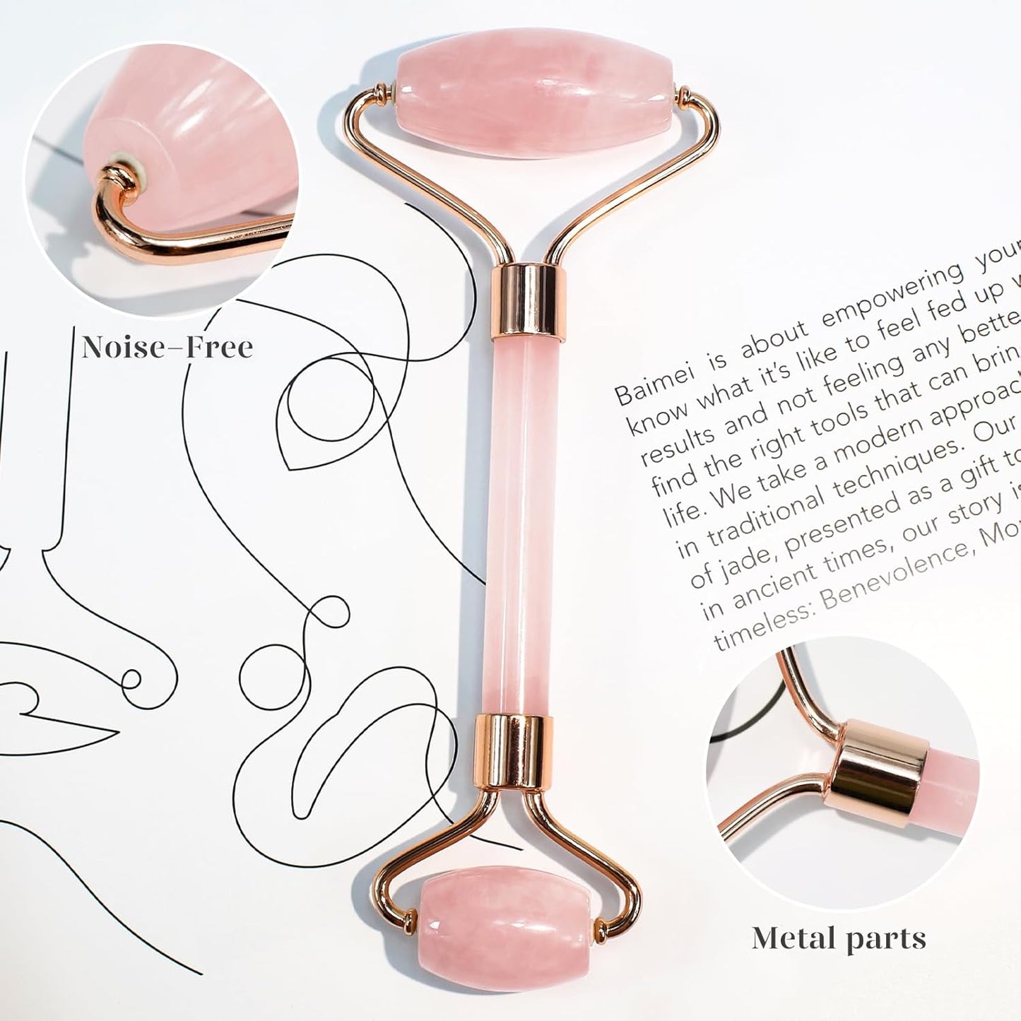 Rose Quartz Face Roller & Gua Sha Set for Radiant Skin