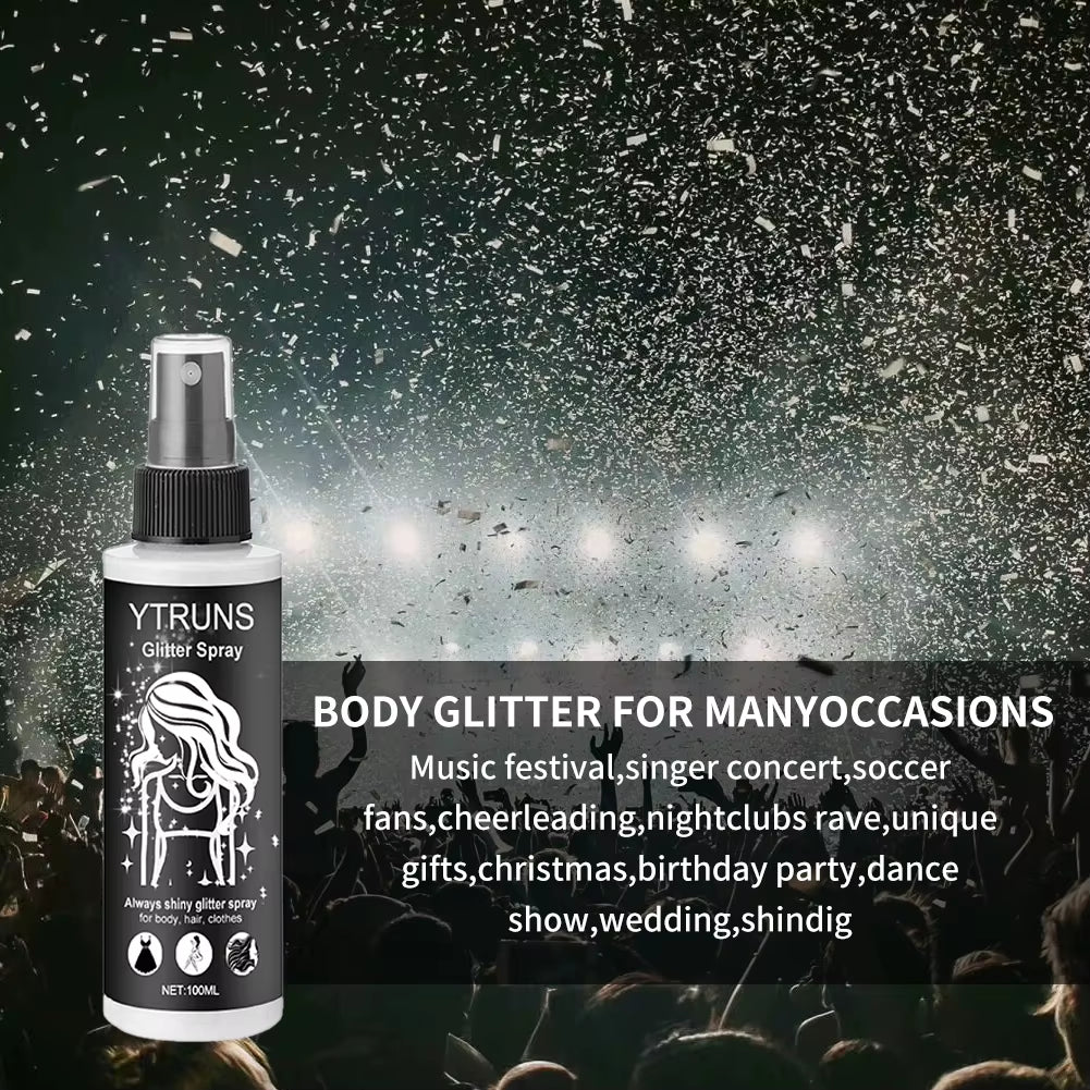 High Gloss Glitter Spray for Body, Hair, and Clothes